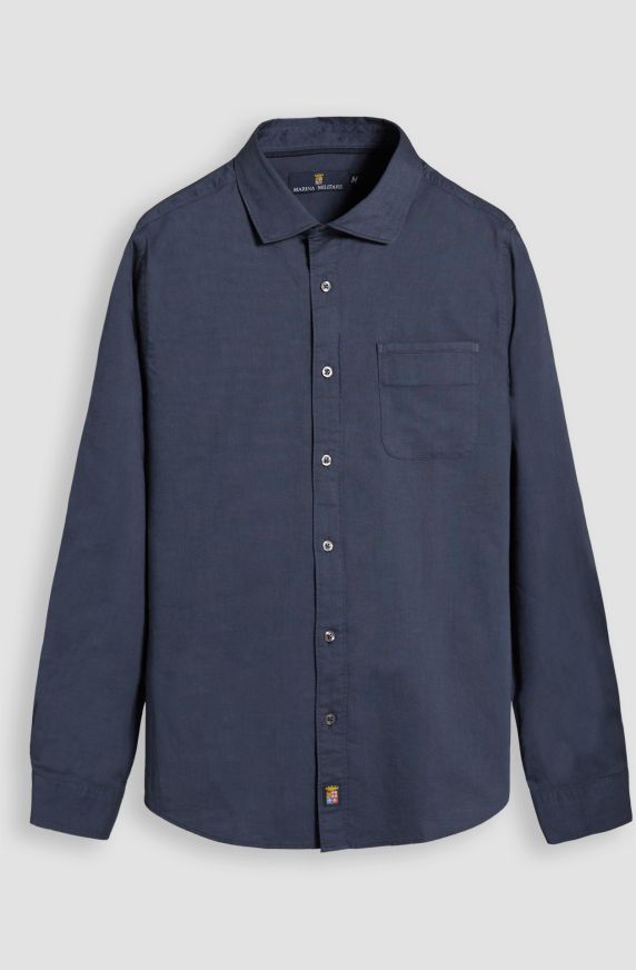 Classic men's long-sleeved cotton shirt