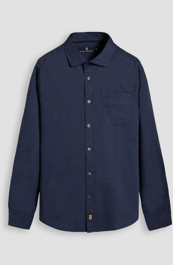 Classic men's long-sleeved cotton shirt