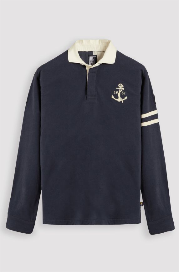 Amerigo Vespucci men's polo shirt in long-sleeved cotton