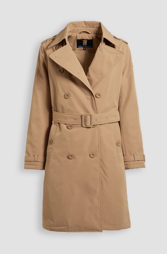 Trench coat da donna in gabardina