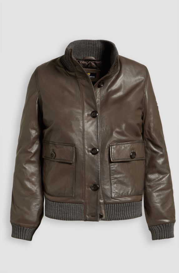 Women's leather bomber jacket