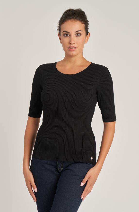 Women's crew-neck viscose blend sweater