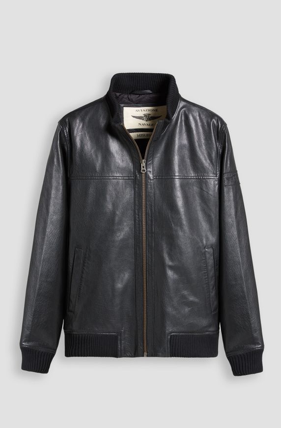 Naval Aviation men's leather bomber jacket