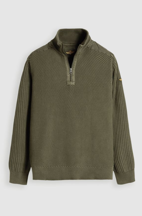 Naval Aviation men's sweater in warm cotton half zip