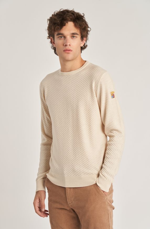 Weekend men's crew-neck wool blend sweater