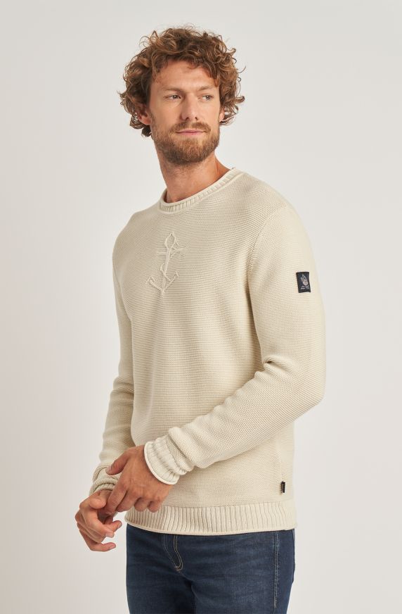 Amerigo Vespucci men's sweater in warm crew-neck cotton