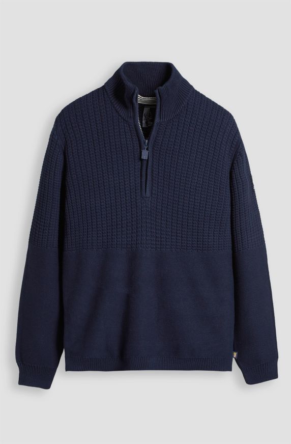 Amerigo Vespucci men's sweater in warm half-zip cotton