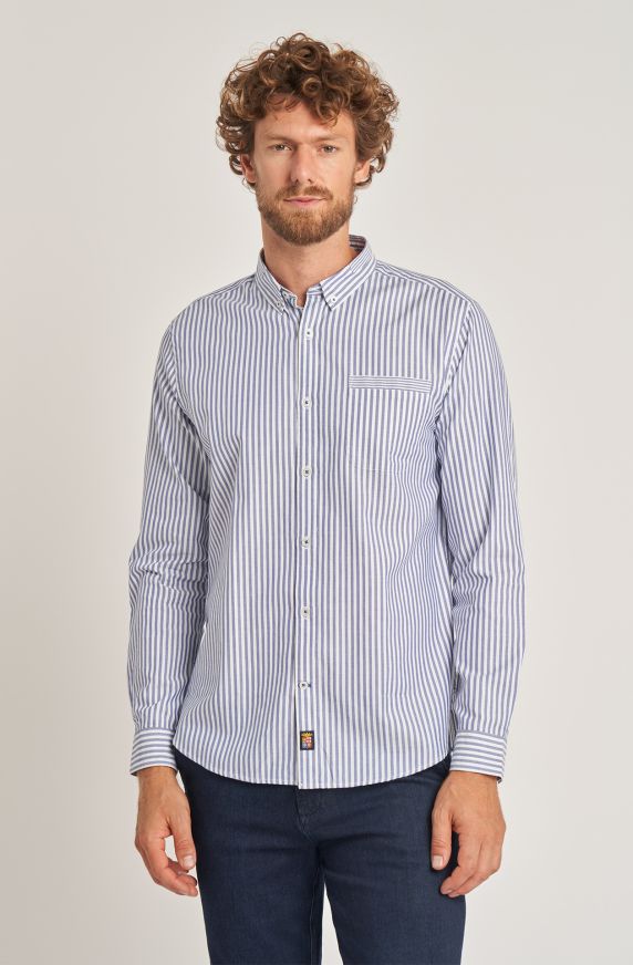 Camicia da uomo in cotone manica lunga