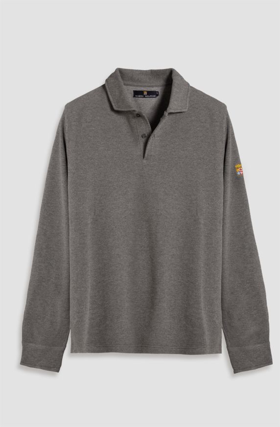 Men's weekend polo shirt in long-sleeved cotton