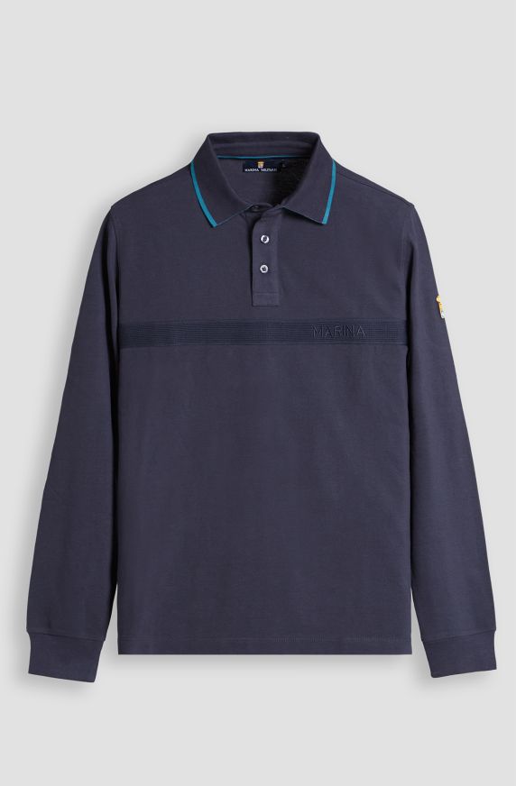 Weekend men's polo shirt in pique cotton with long sleeves