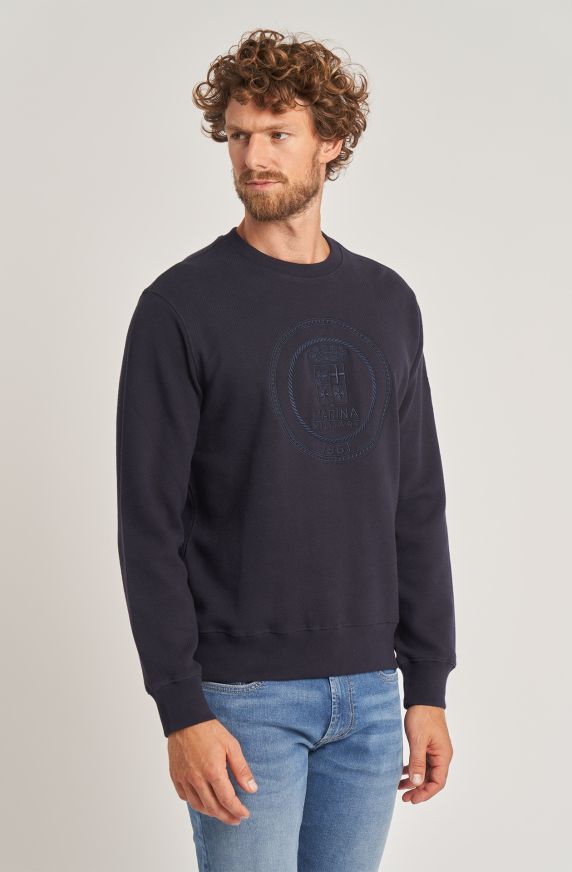 Organic men's crew-neck cotton sweatshirt