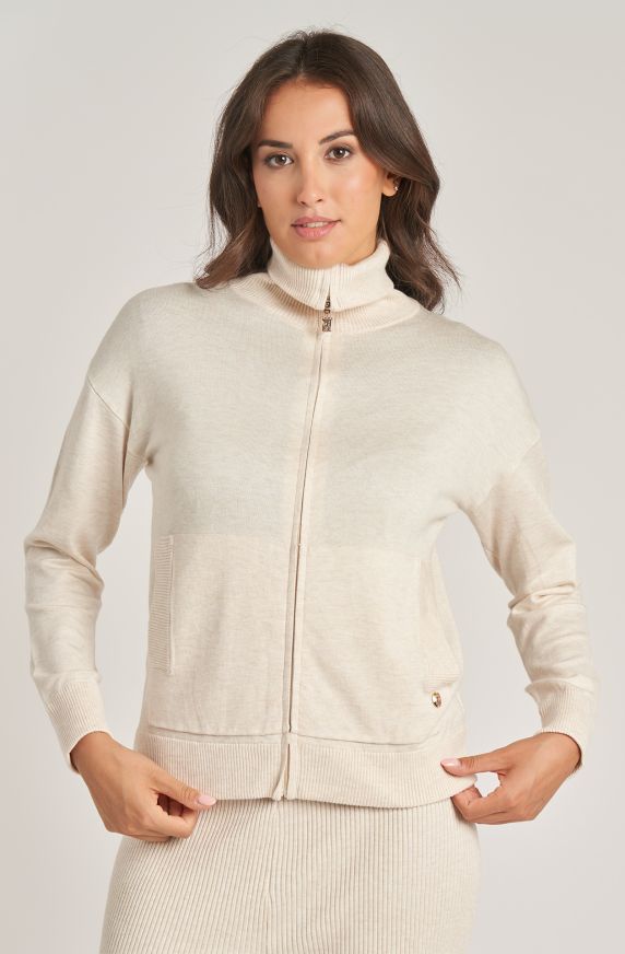 Women's full zip viscose sweater