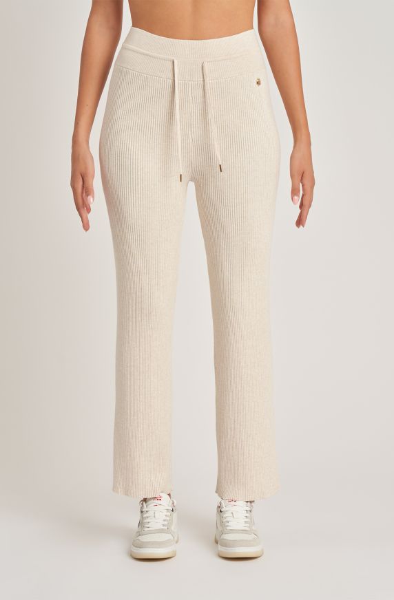 Women's ribbed viscose trousers