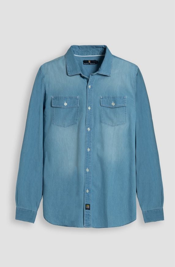 Men's stone washed cotton shirt