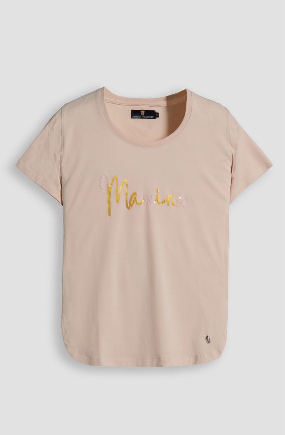 T-shirt da donna in cotone elasticizzato