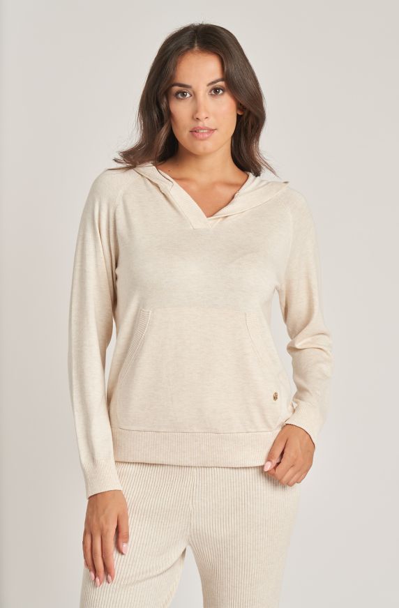 Women's viscose sweater with hood