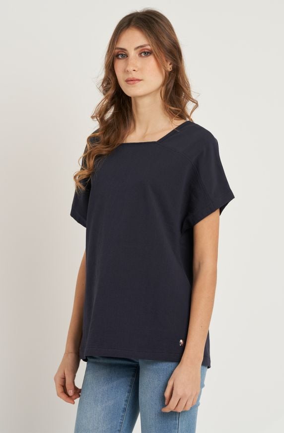 Women's T-shirt in knitted cotton