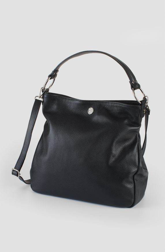 Women's hammered leather shoulder bag