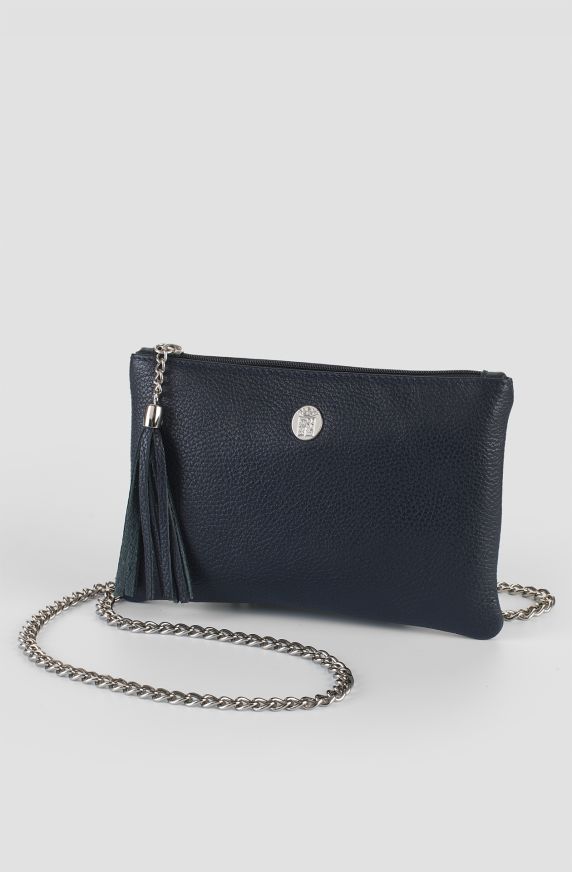 Pochette da donna in pelle martellata