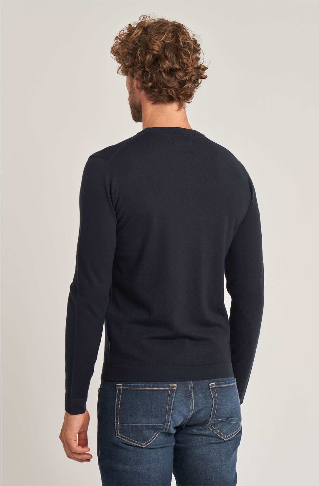 Classic men's crew-neck wool blend sweater