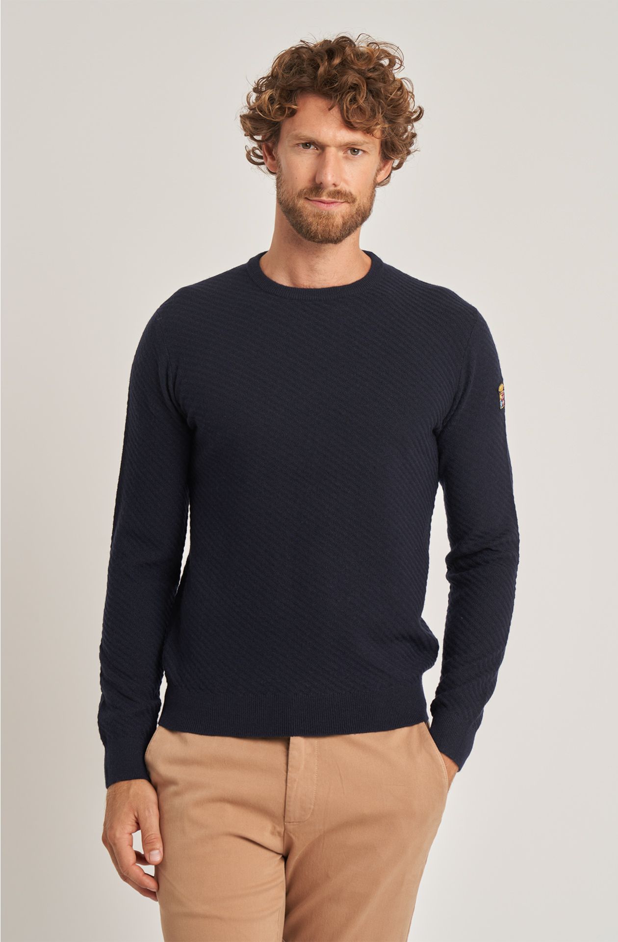 Weekend men's crew-neck wool blend sweater