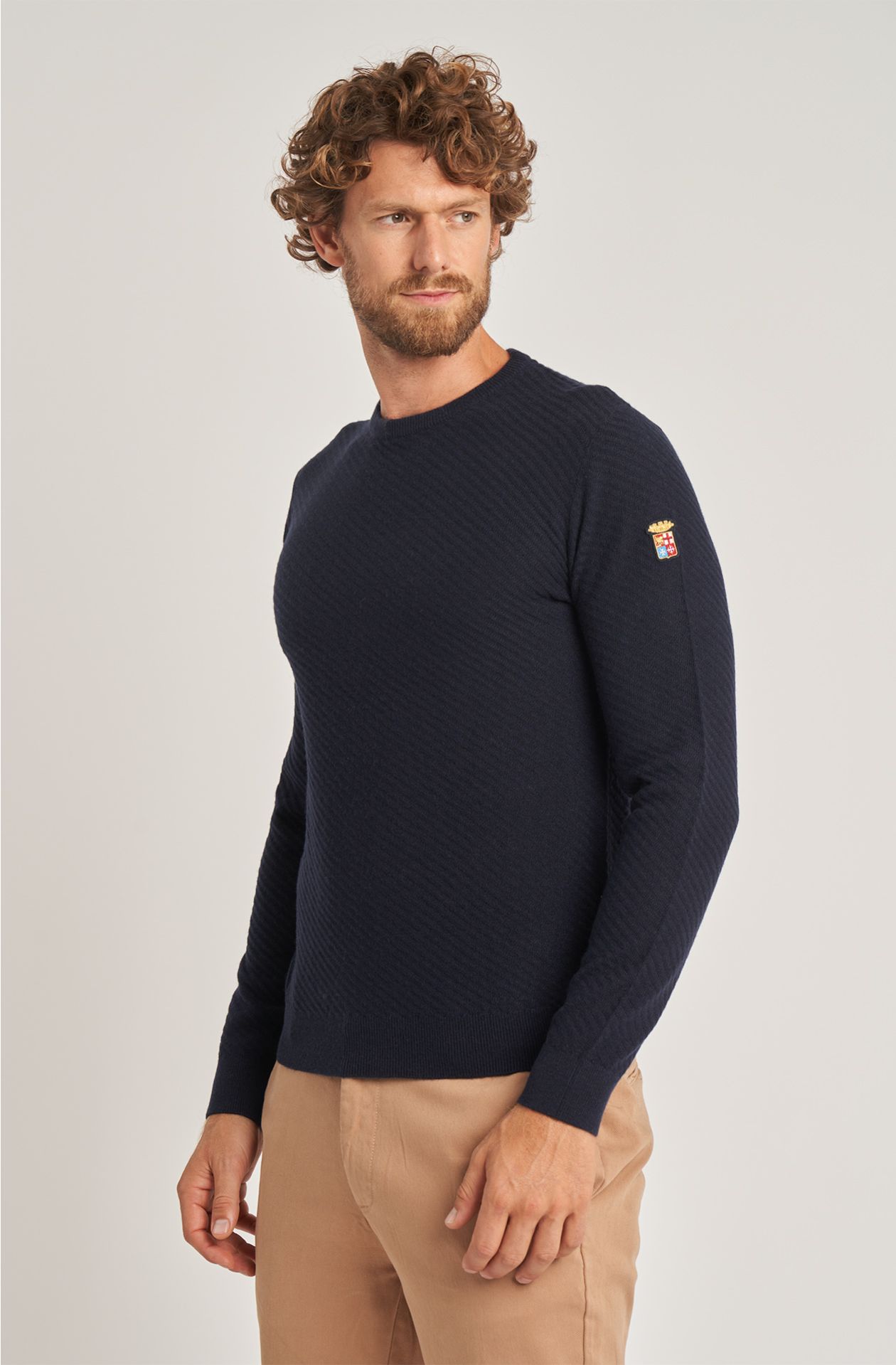 Weekend men's crew-neck wool blend sweater