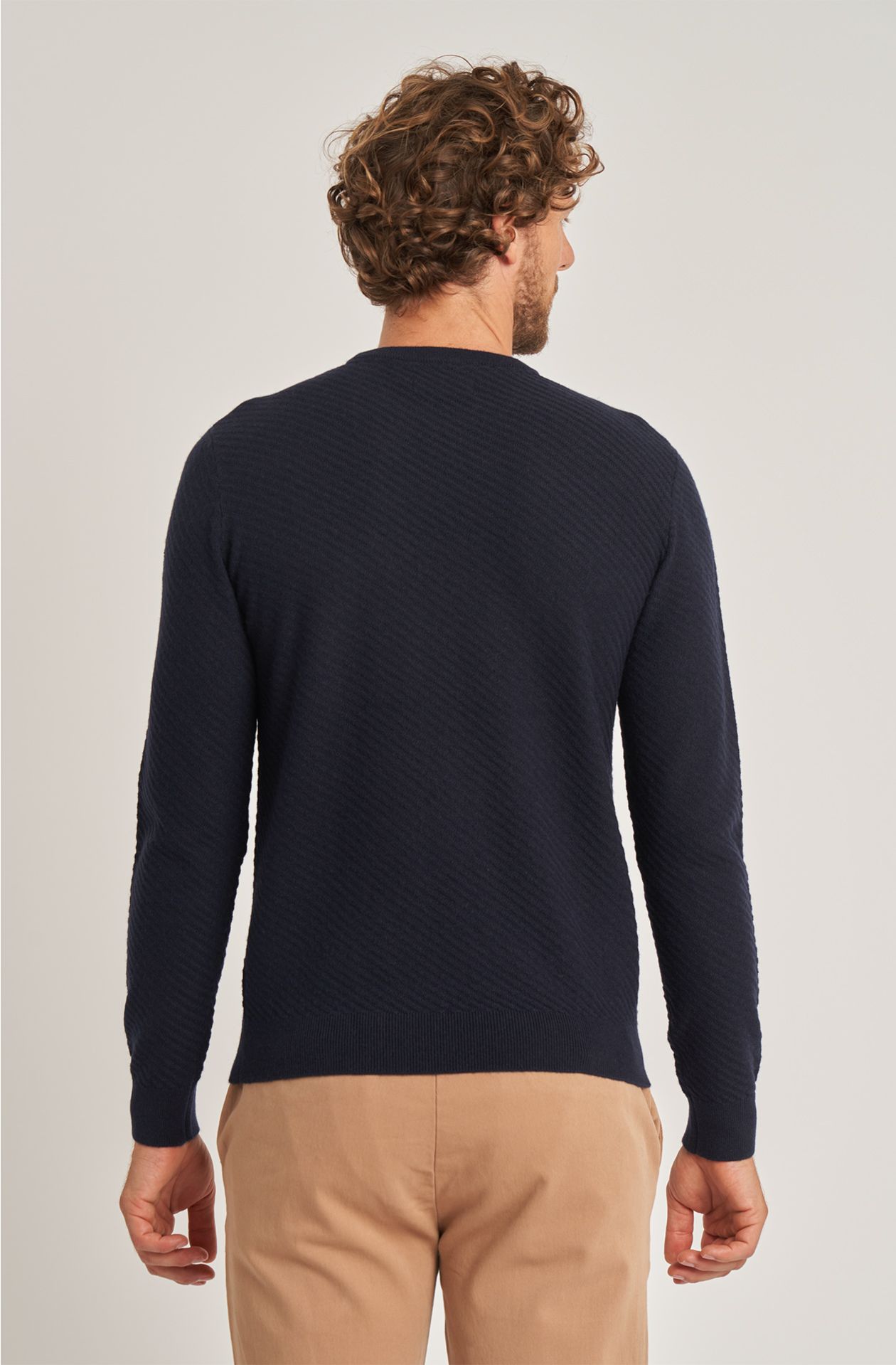 Weekend men's crew-neck wool blend sweater