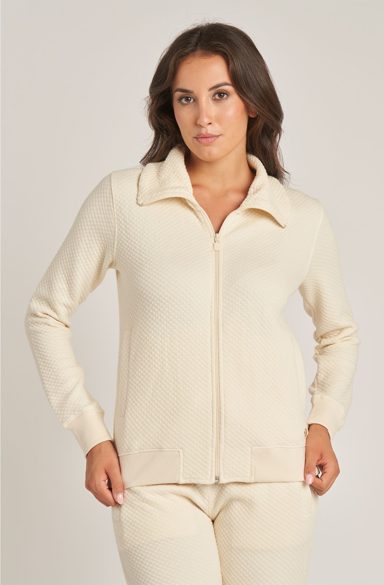 Women's quilted cotton sweatshirt