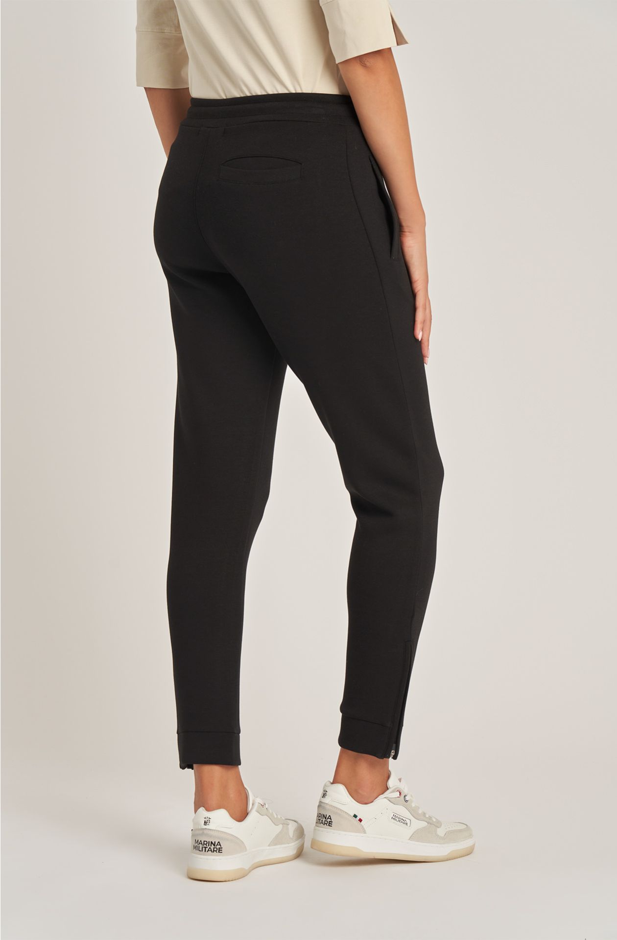 Women's trousers in mixed fabric