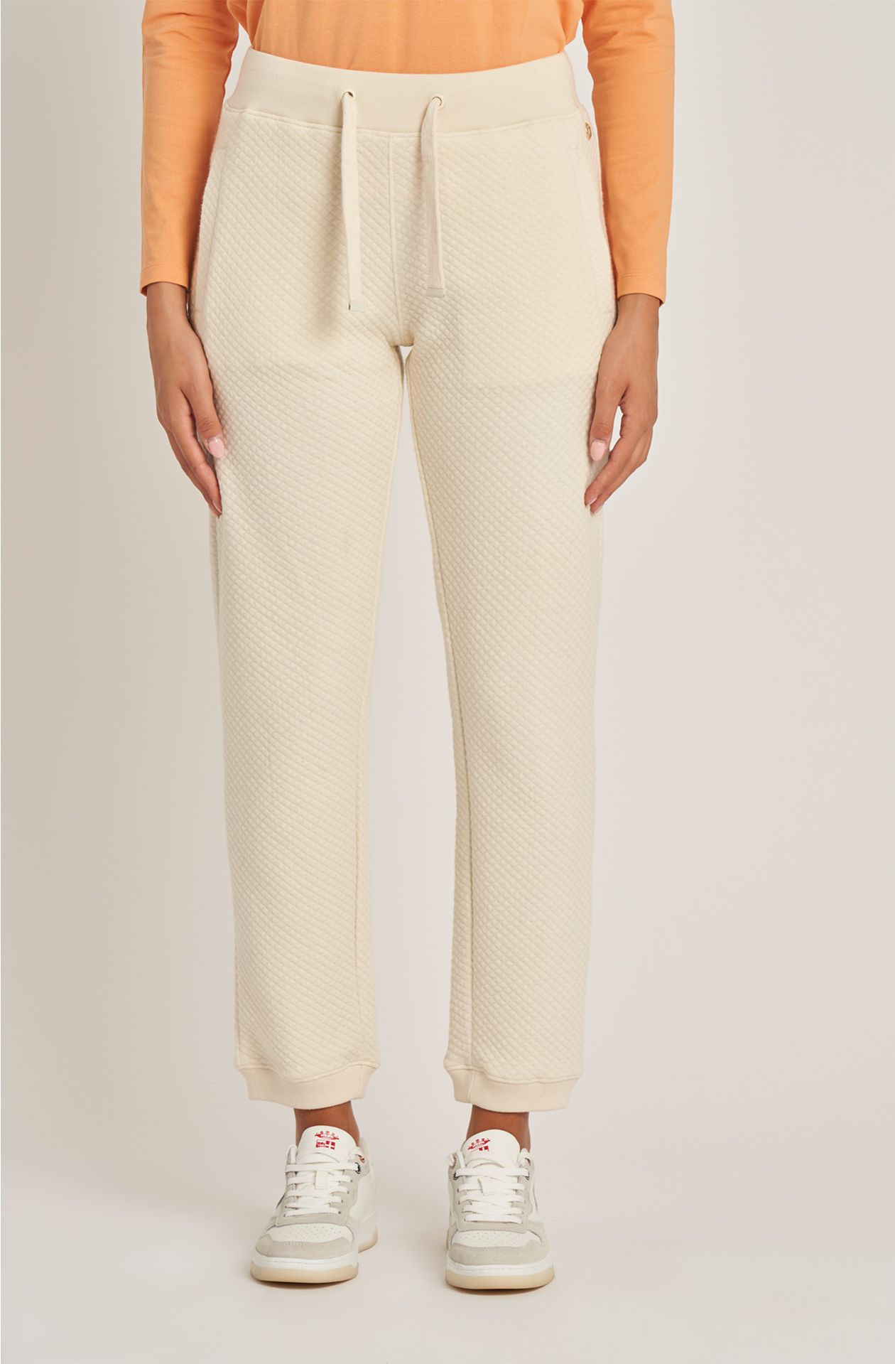 Women's trousers in quilted cotton