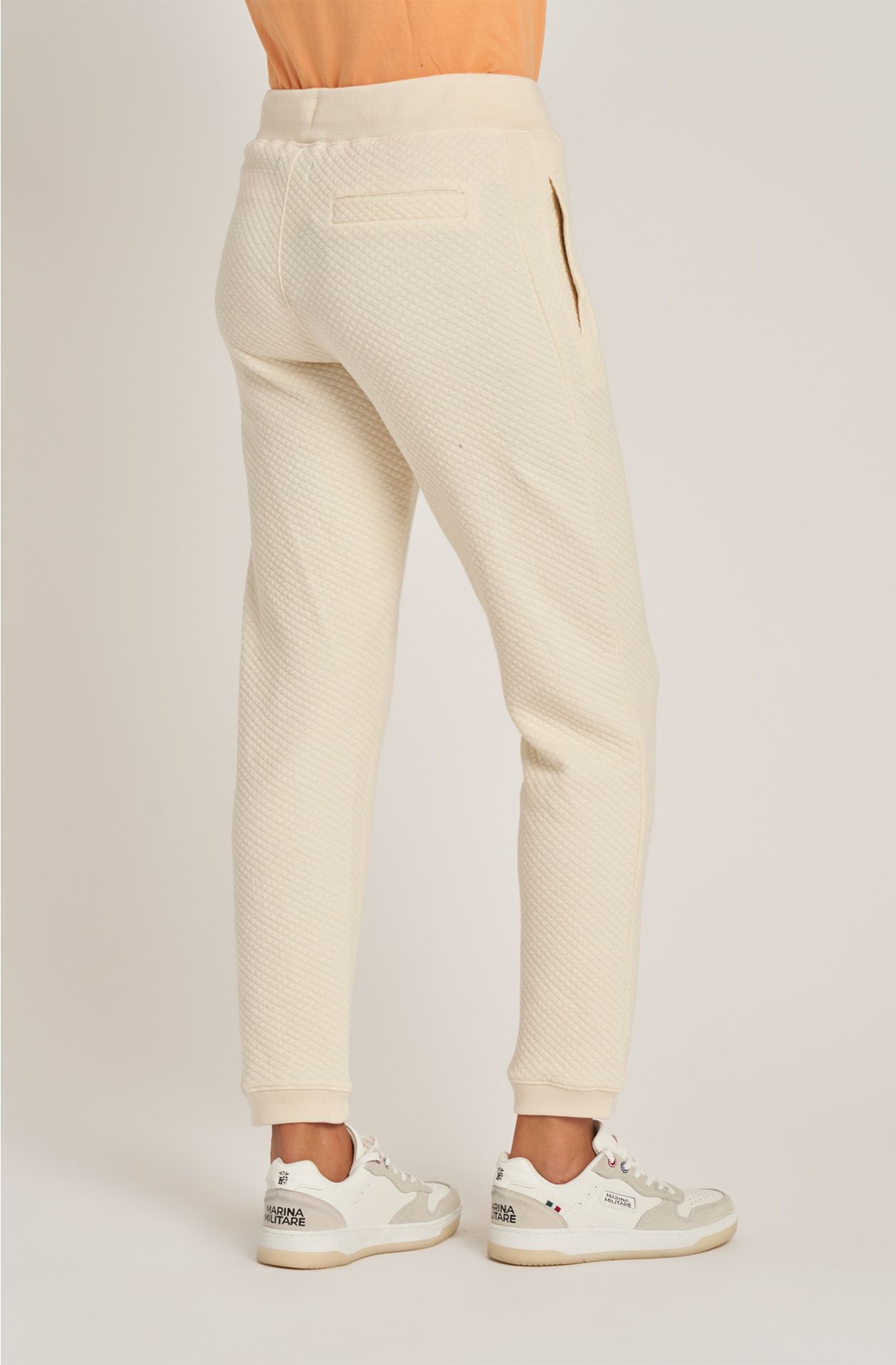 Pantalone da donna in cotone goffrato