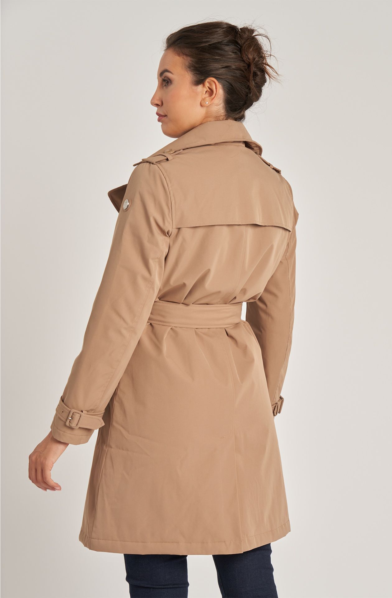 Trench coat da donna in gabardina