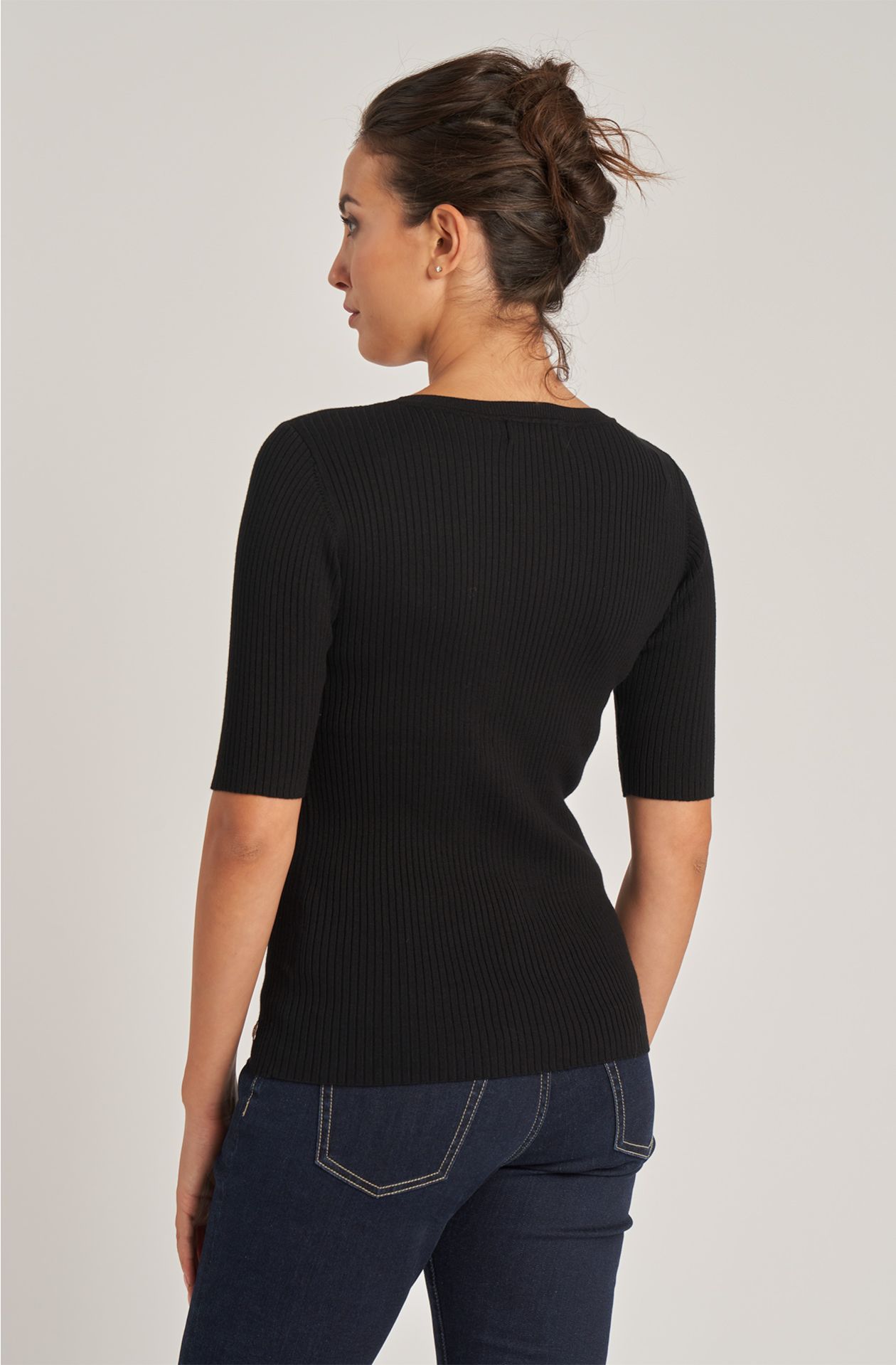 Women's crew-neck viscose blend sweater