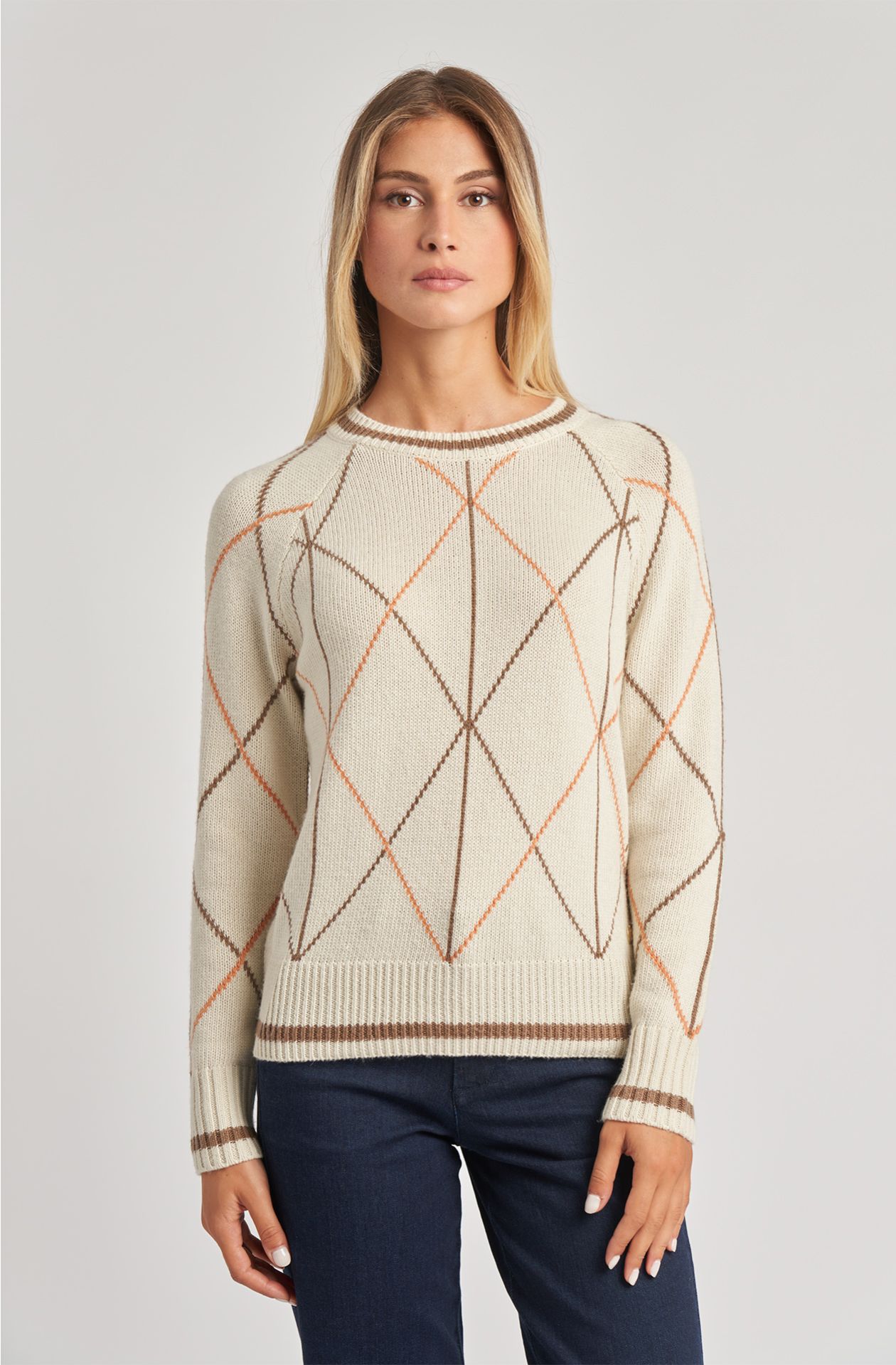 Women's crew-neck wool blend sweater