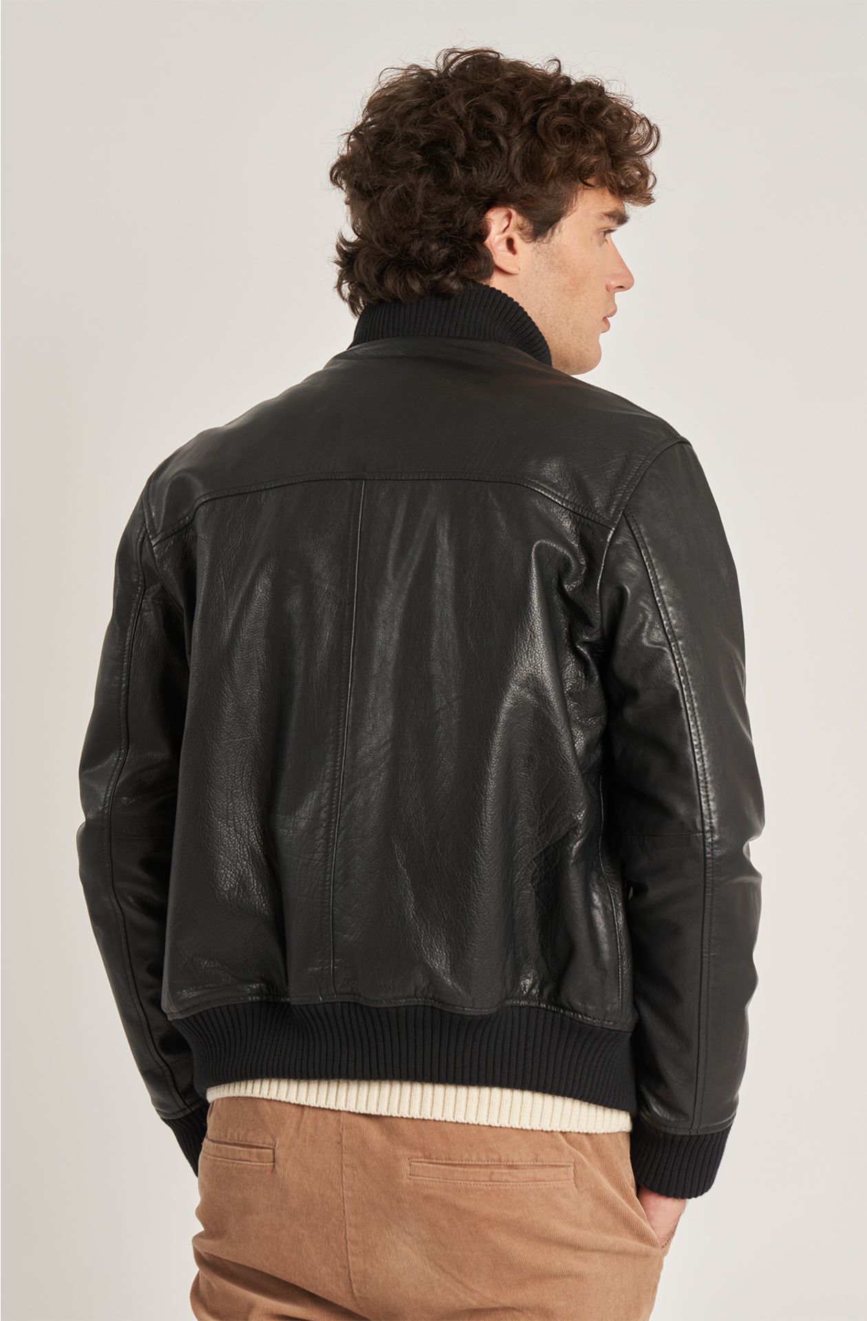 Naval Aviation men's leather bomber jacket