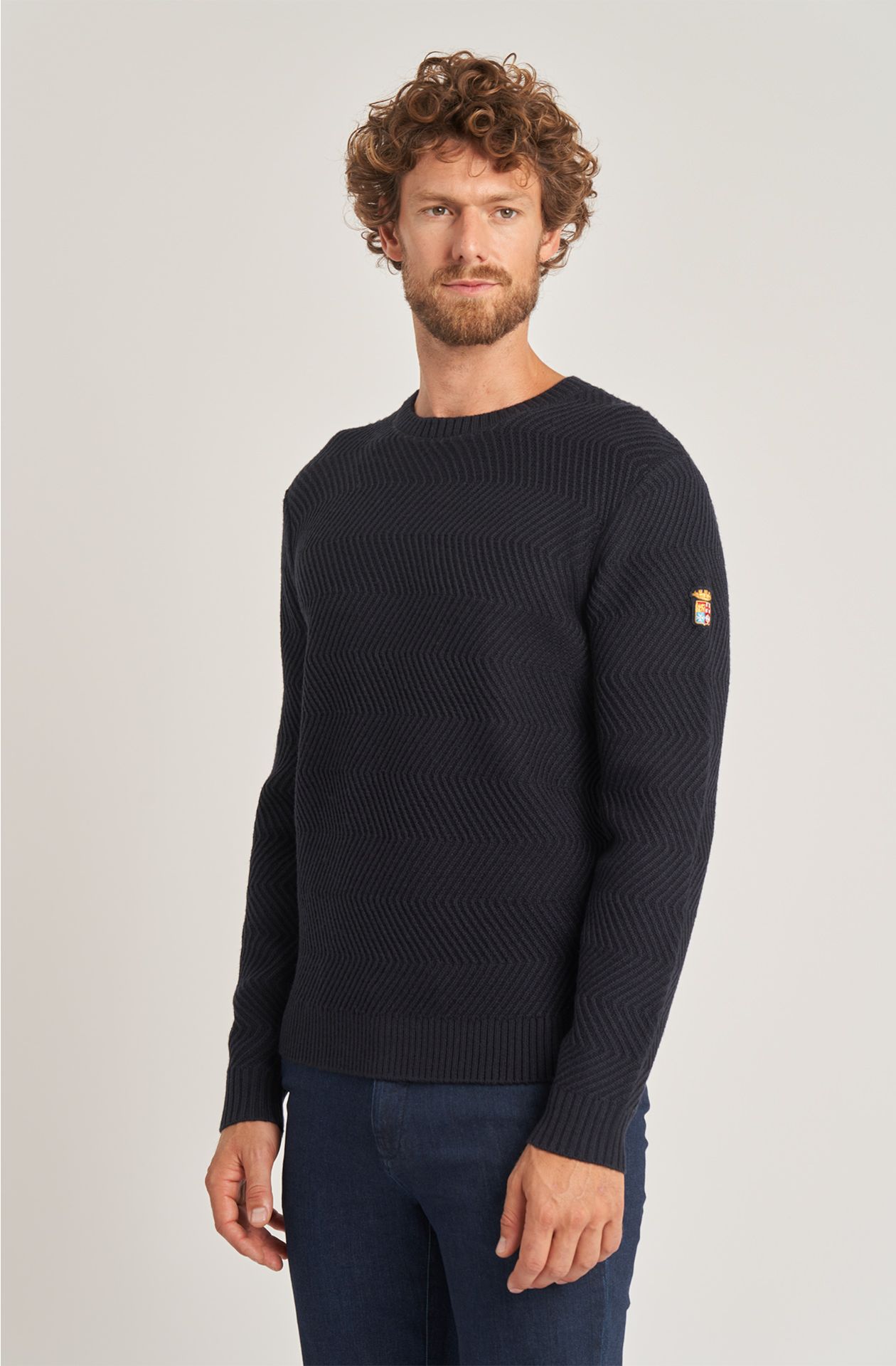 Weekend men's crew-neck wool blend sweater