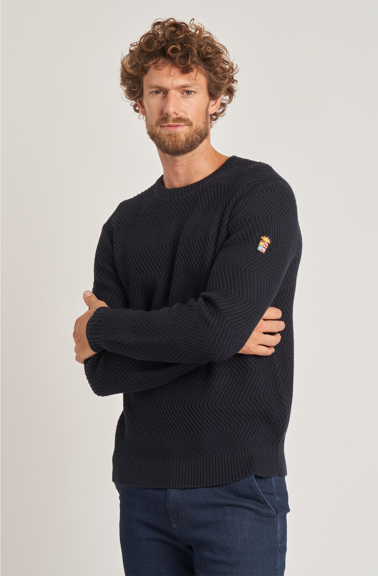 Weekend men's crew-neck wool blend sweater