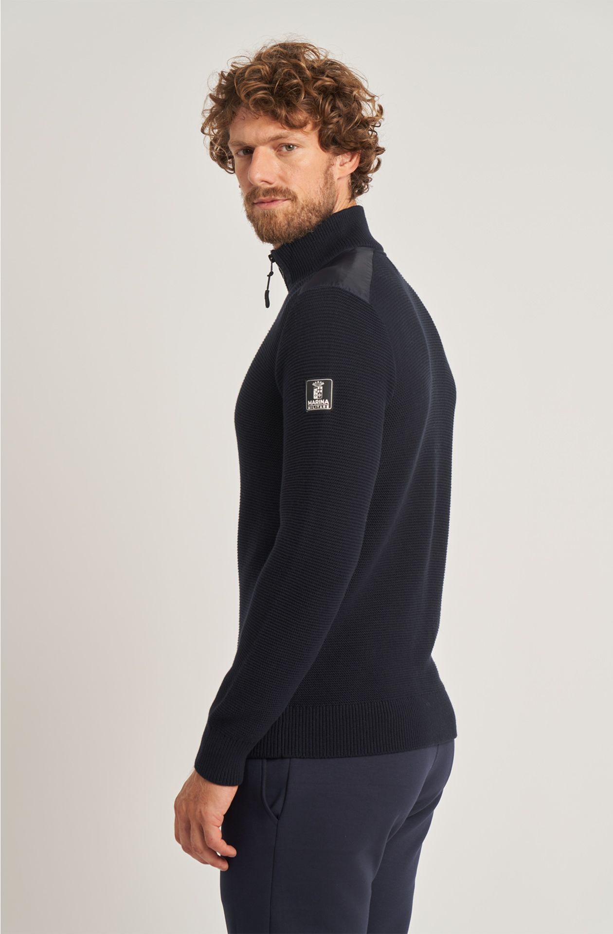 Sailing Team men's sweater in technical fabric with zip