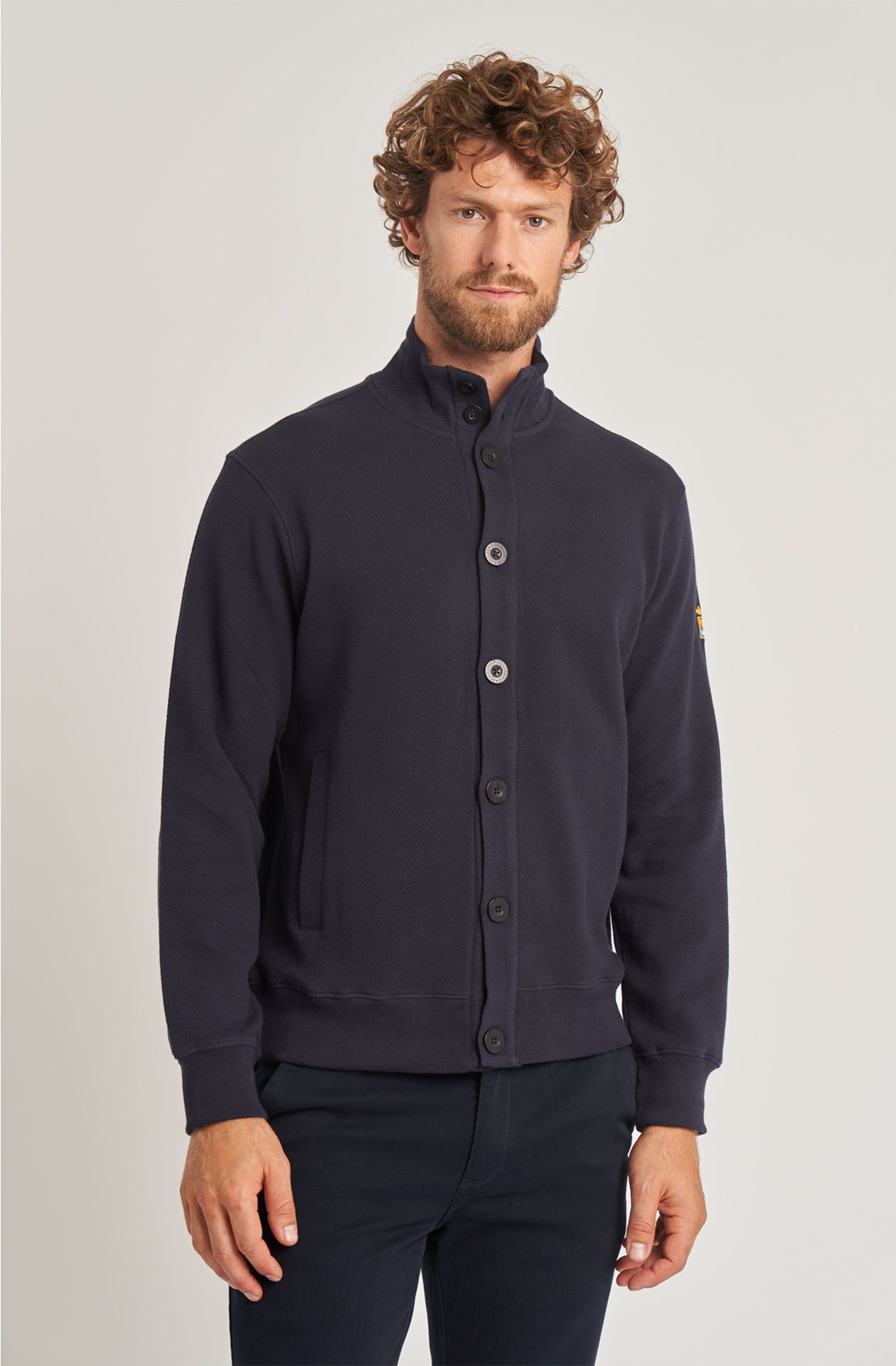 Weekend men's cotton sweatshirt with buttons