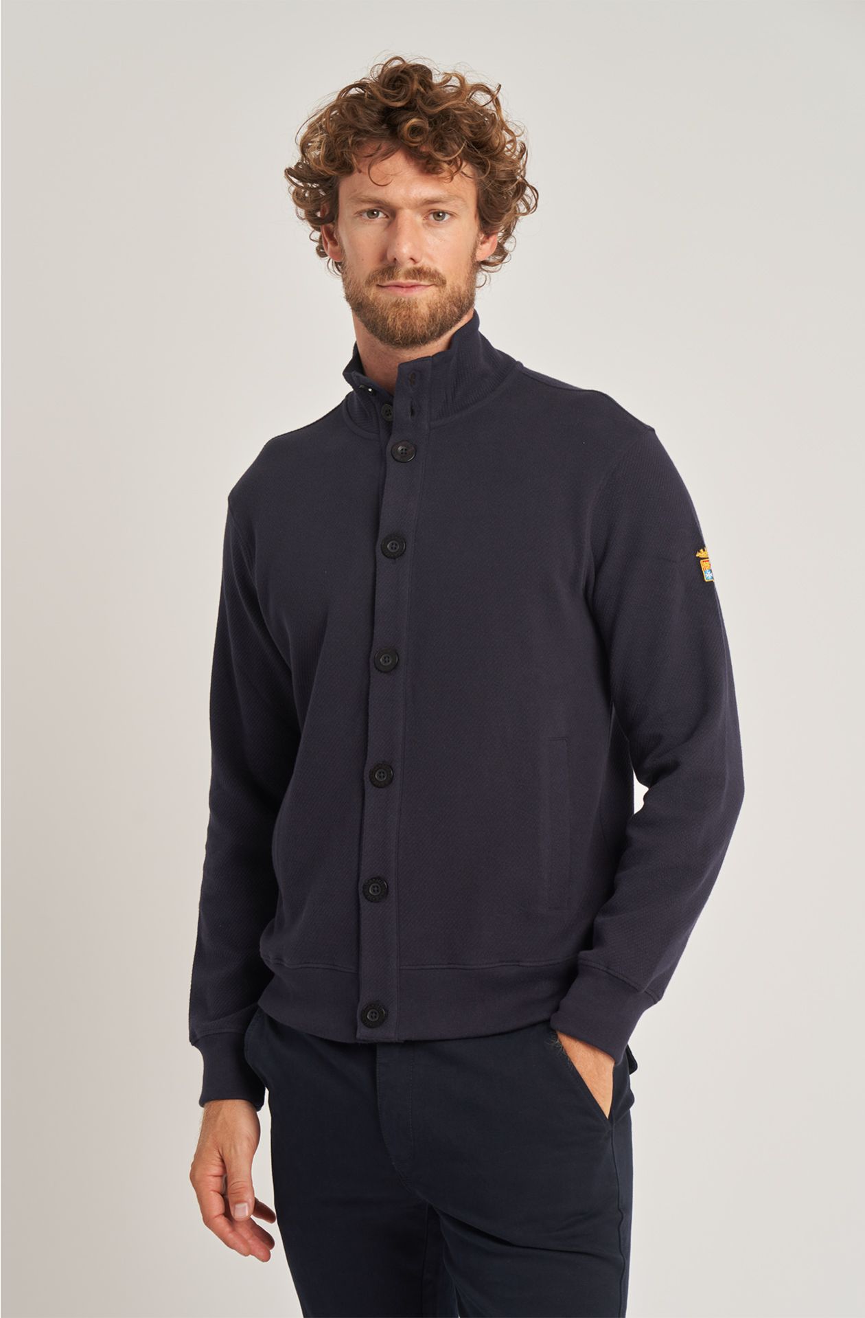 Weekend men's cotton sweatshirt with buttons