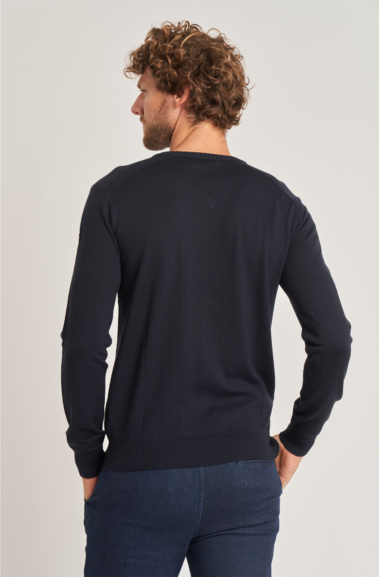 Classic men's V-neck wool sweater