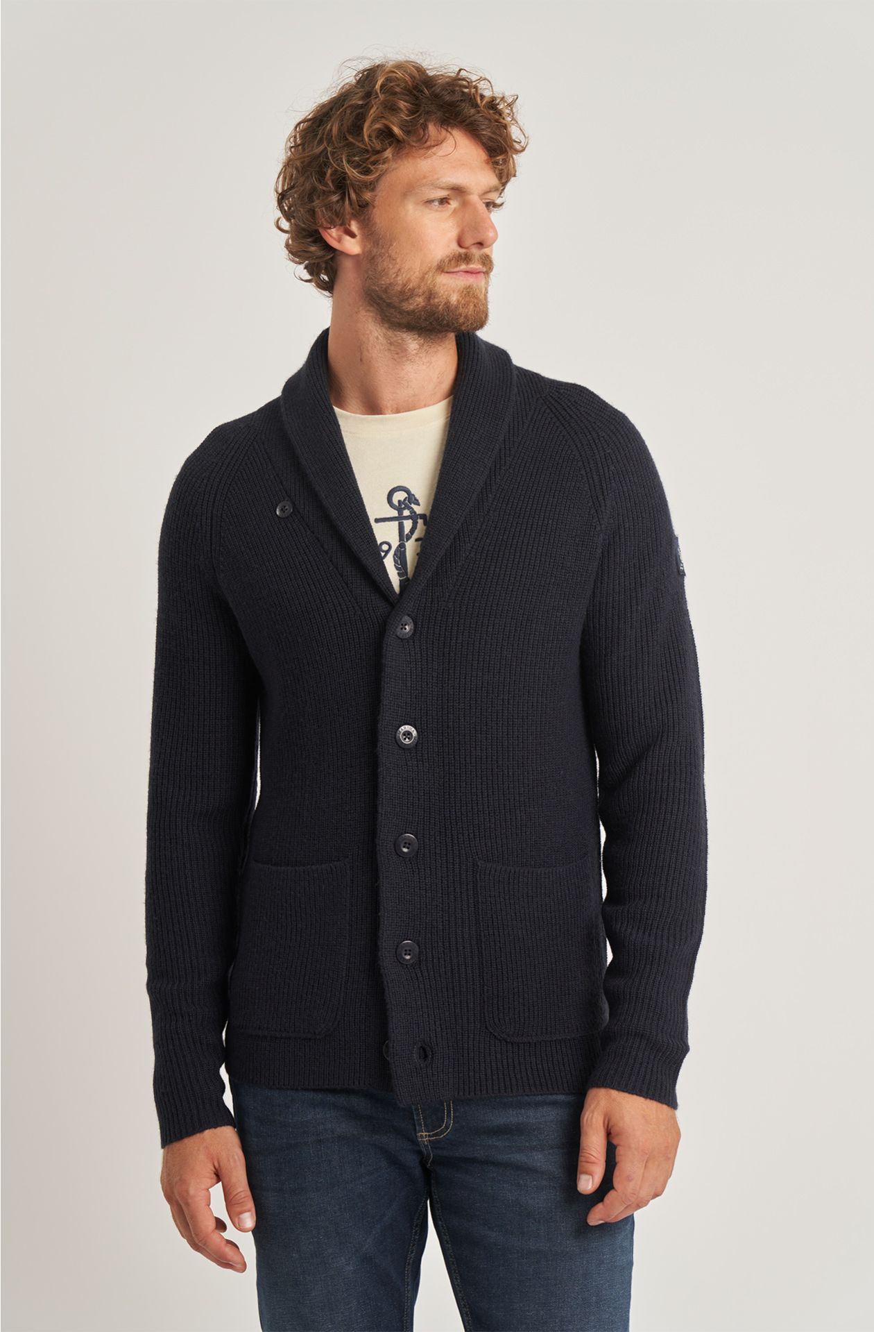 Cardigan da uomo Amerigo Vespucci in misto lana con bottoni