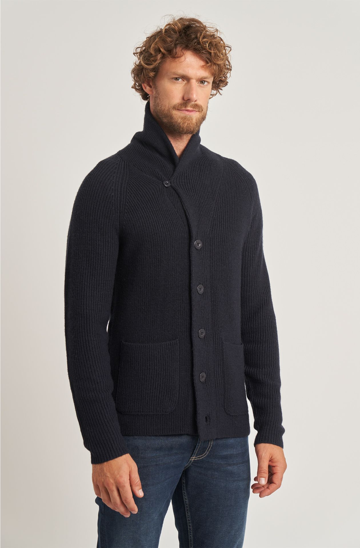 Amerigo Vespucci men's cardigan in wool blend with buttons