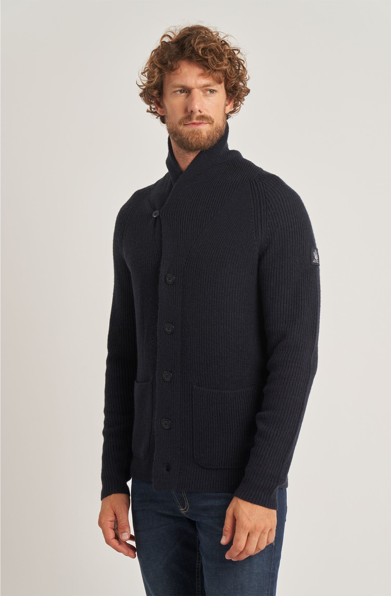 Amerigo Vespucci men's cardigan in wool blend with buttons