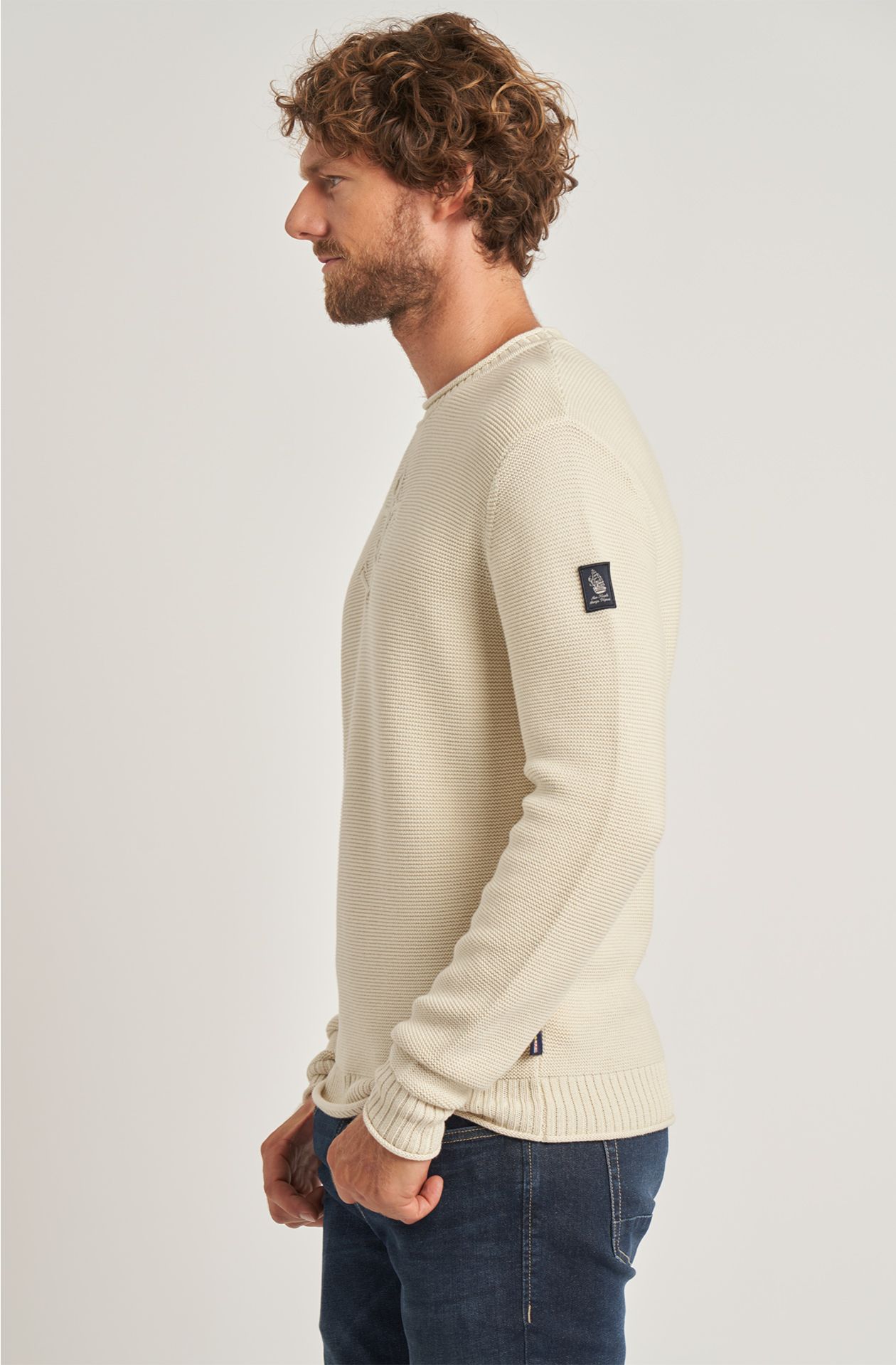 Amerigo Vespucci men's sweater in warm crew-neck cotton