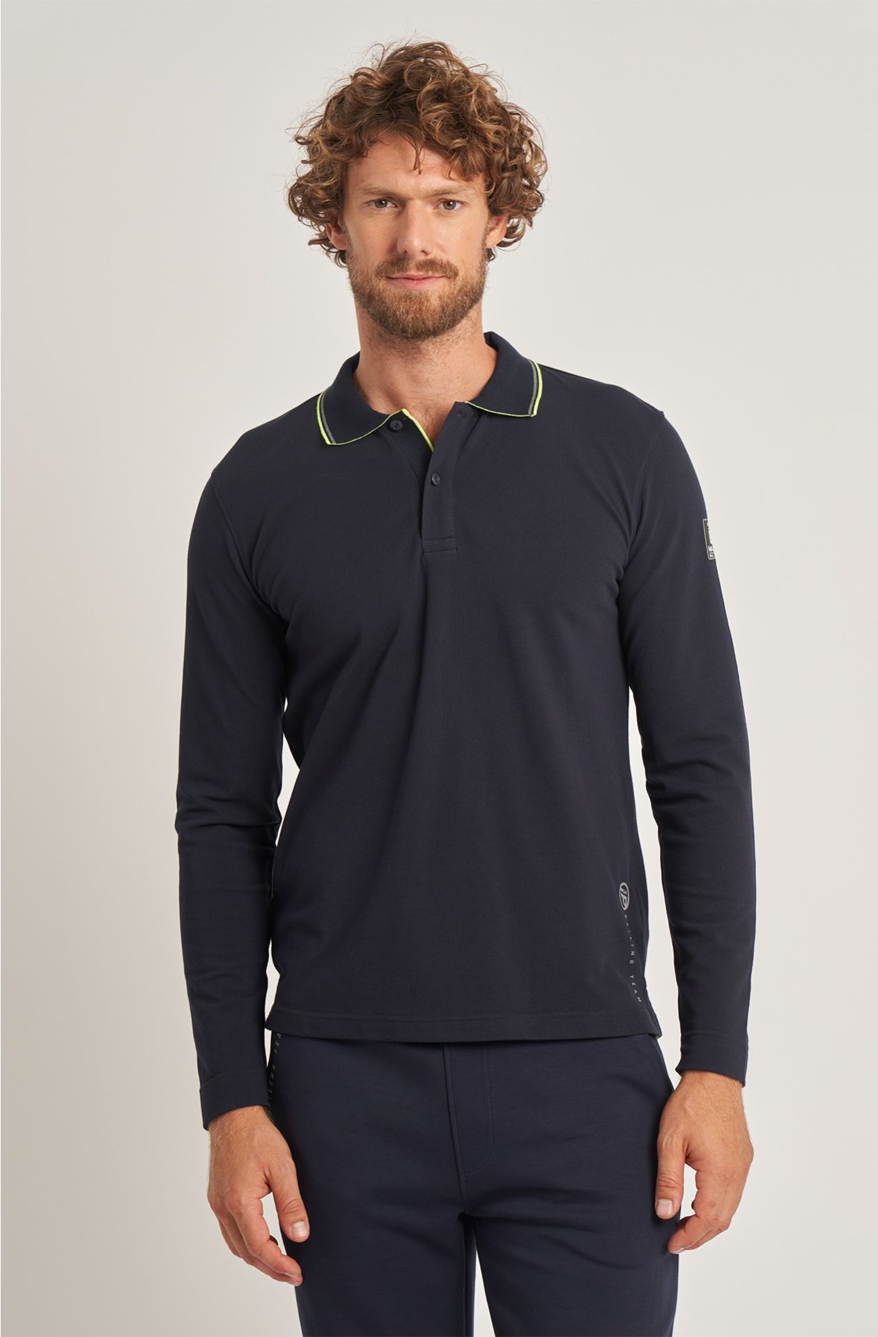 Men's Sailing Team polo shirt in long-sleeved cotton