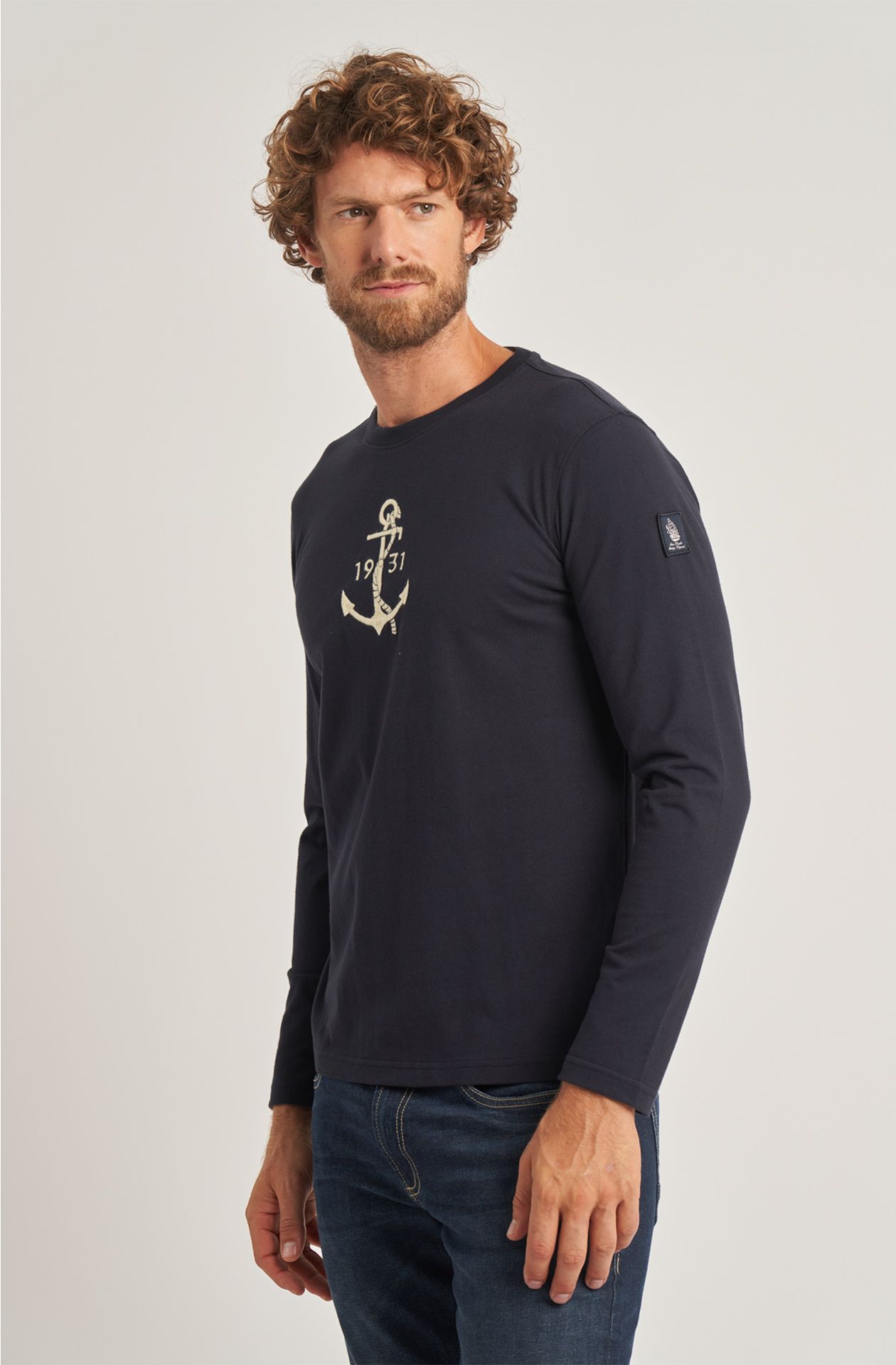 Amerigo Vespucci men's long-sleeved cotton t-shirt