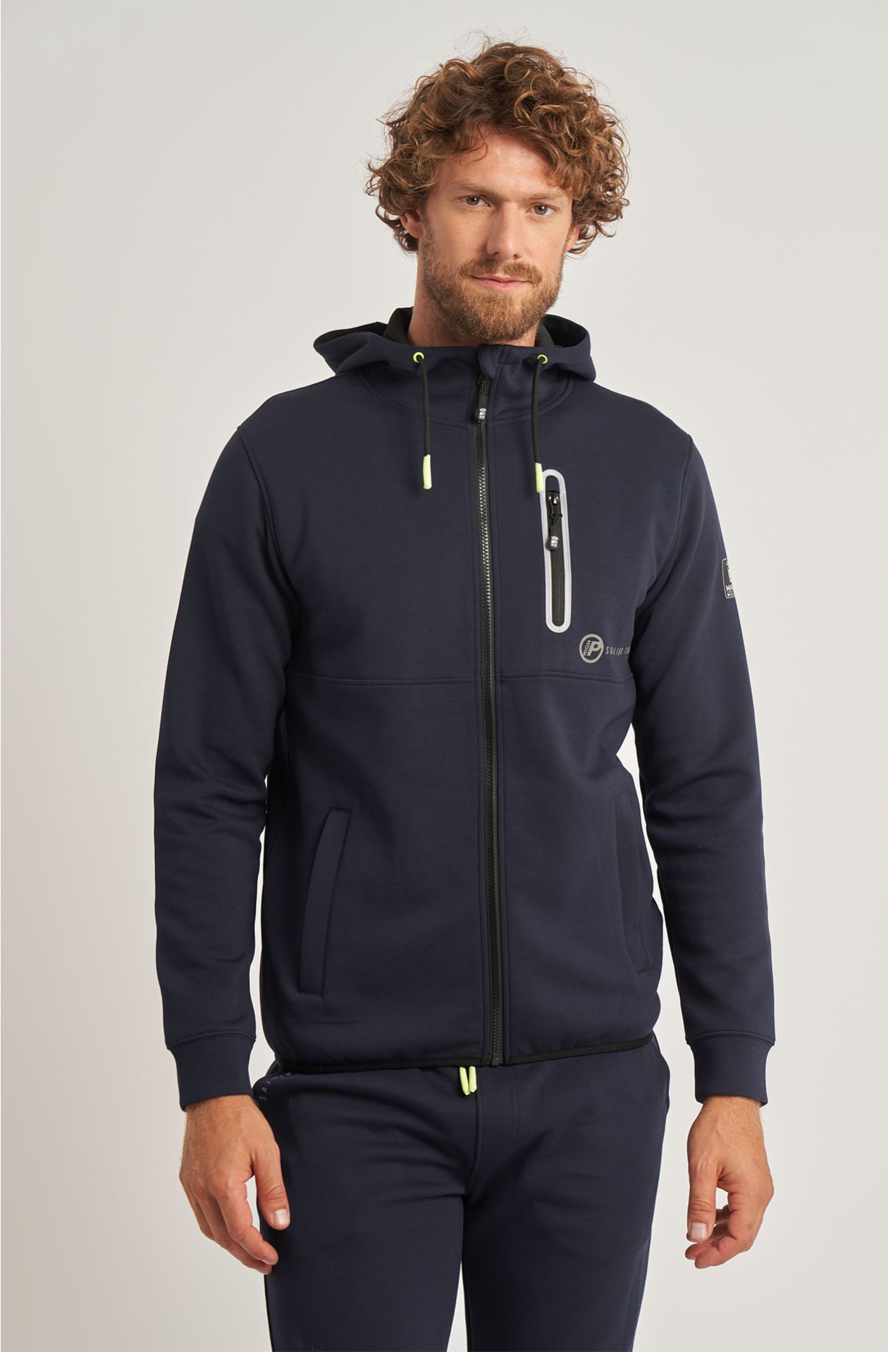 Felpa da uomo Sailing Team in interlok full zip