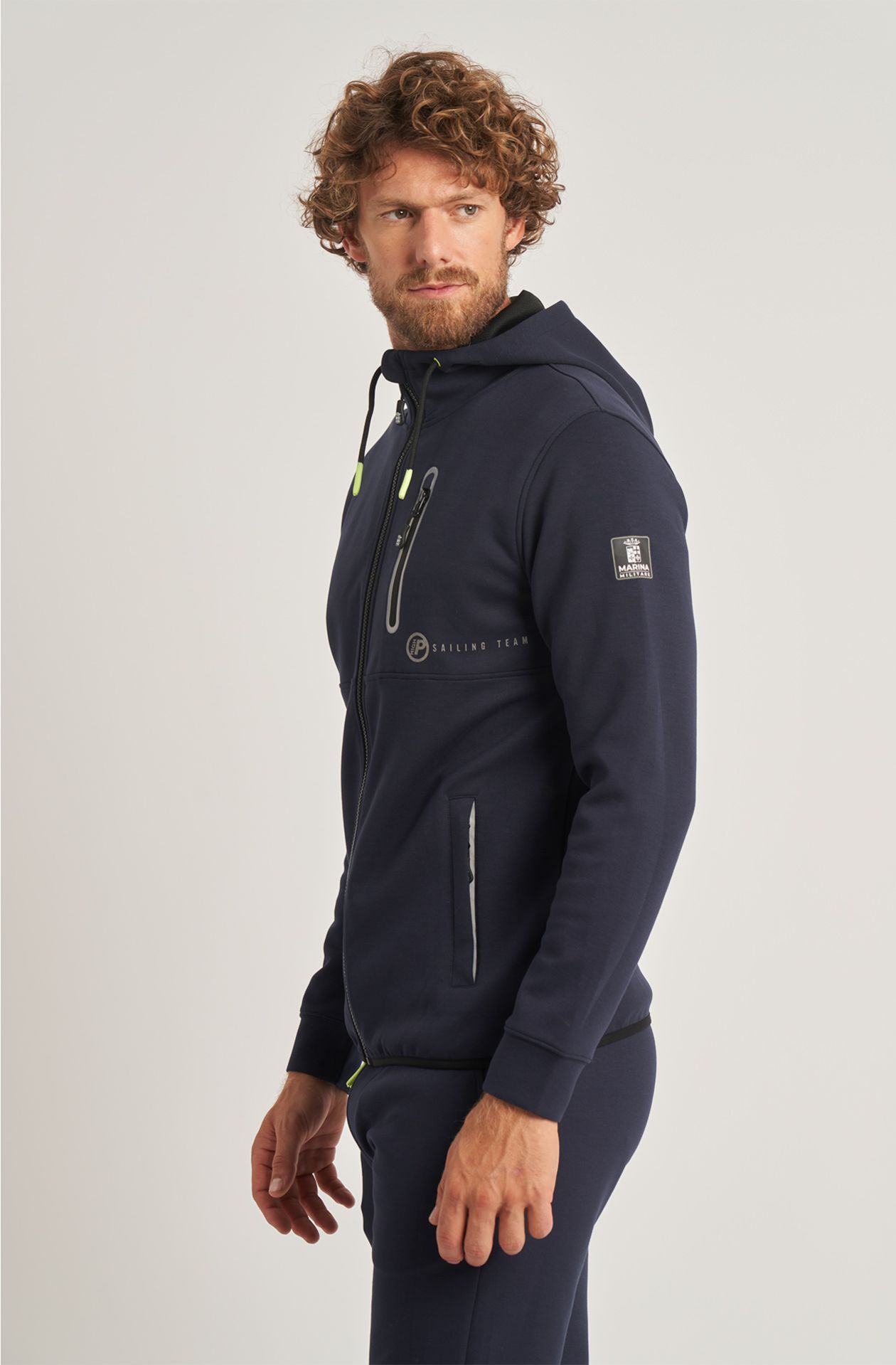 Felpa da uomo Sailing Team in interlok full zip