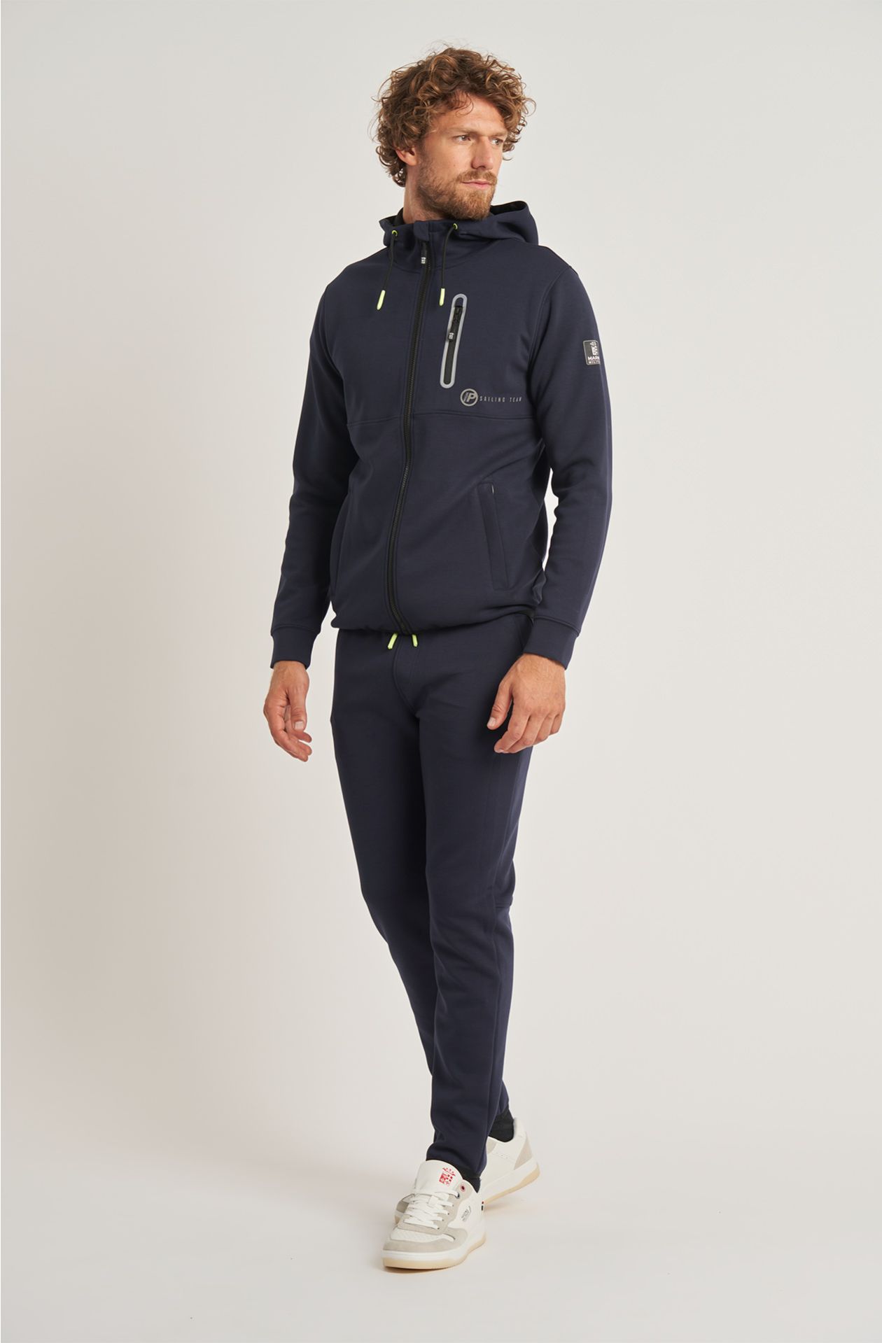 Felpa da uomo Sailing Team in interlok full zip